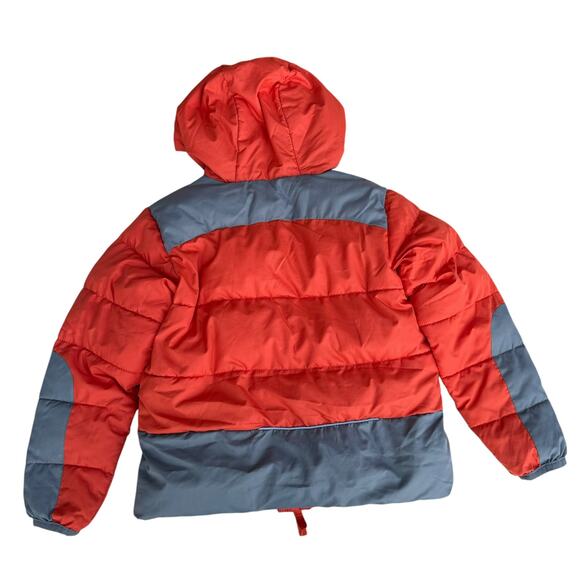 Wonder Nation Boys Colorblock Orange Gray Hooded Puffer Winter Jacket XS (4-5) - Picture 4 of 6